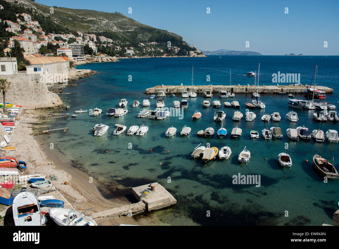 Antigua ciudad puerto, Dubrovnik, Croacia Foto de stock