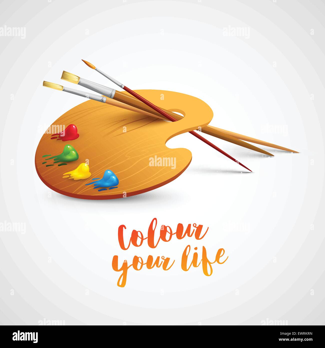 Arte con pincel y paleta de herramientas de lápiz para dibujar. Ilustración  vectorial Imagen Vector de stock - Alamy