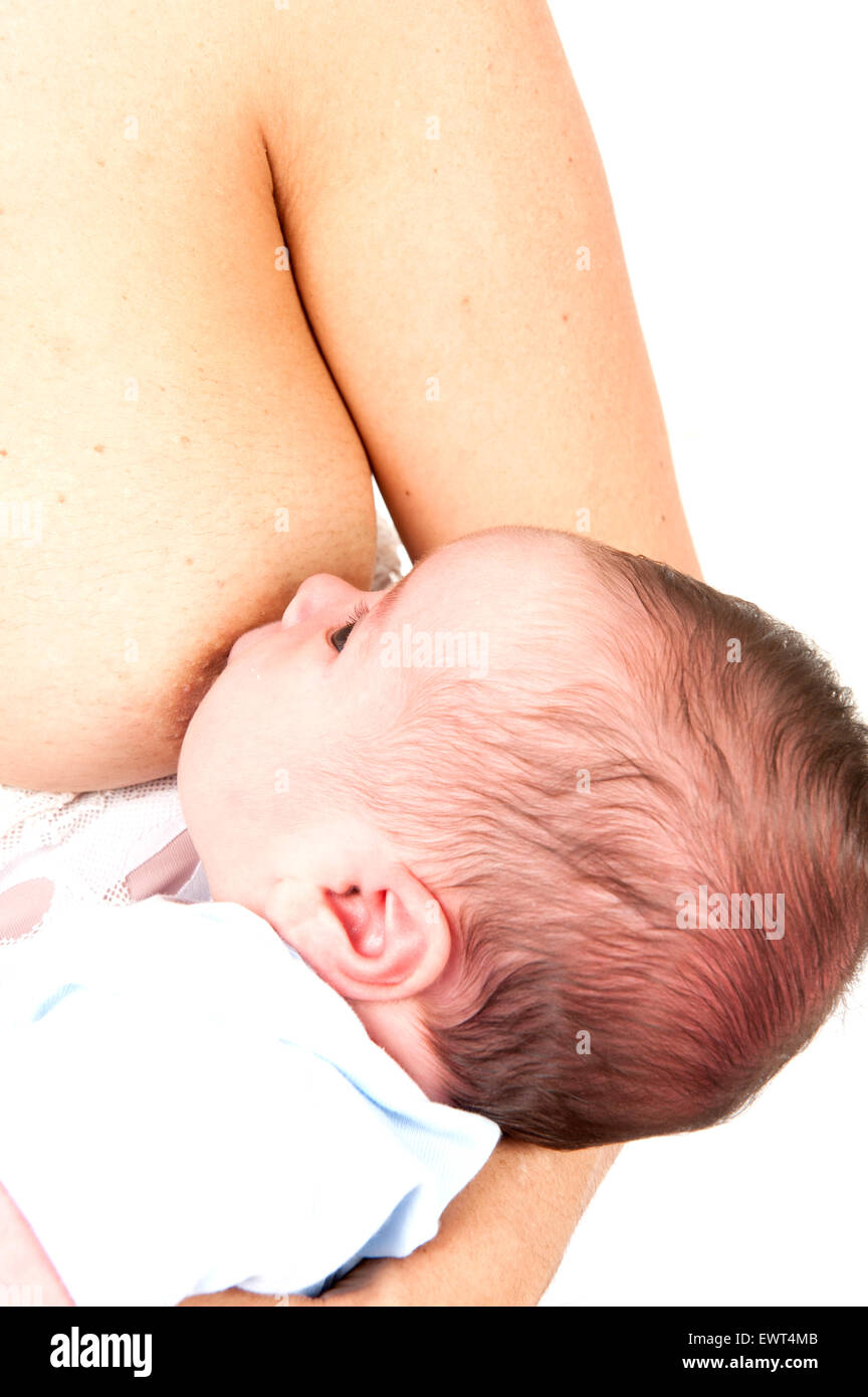 Recién nacidos que reciben lactancia materna . Foto de stock