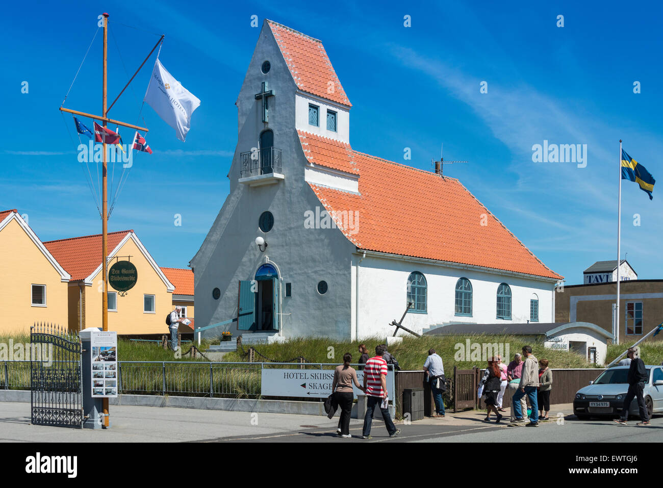 Los Suecos Seamen's Church, Skagen, Región Norte de Jutlandia, Dinamarca Foto de stock