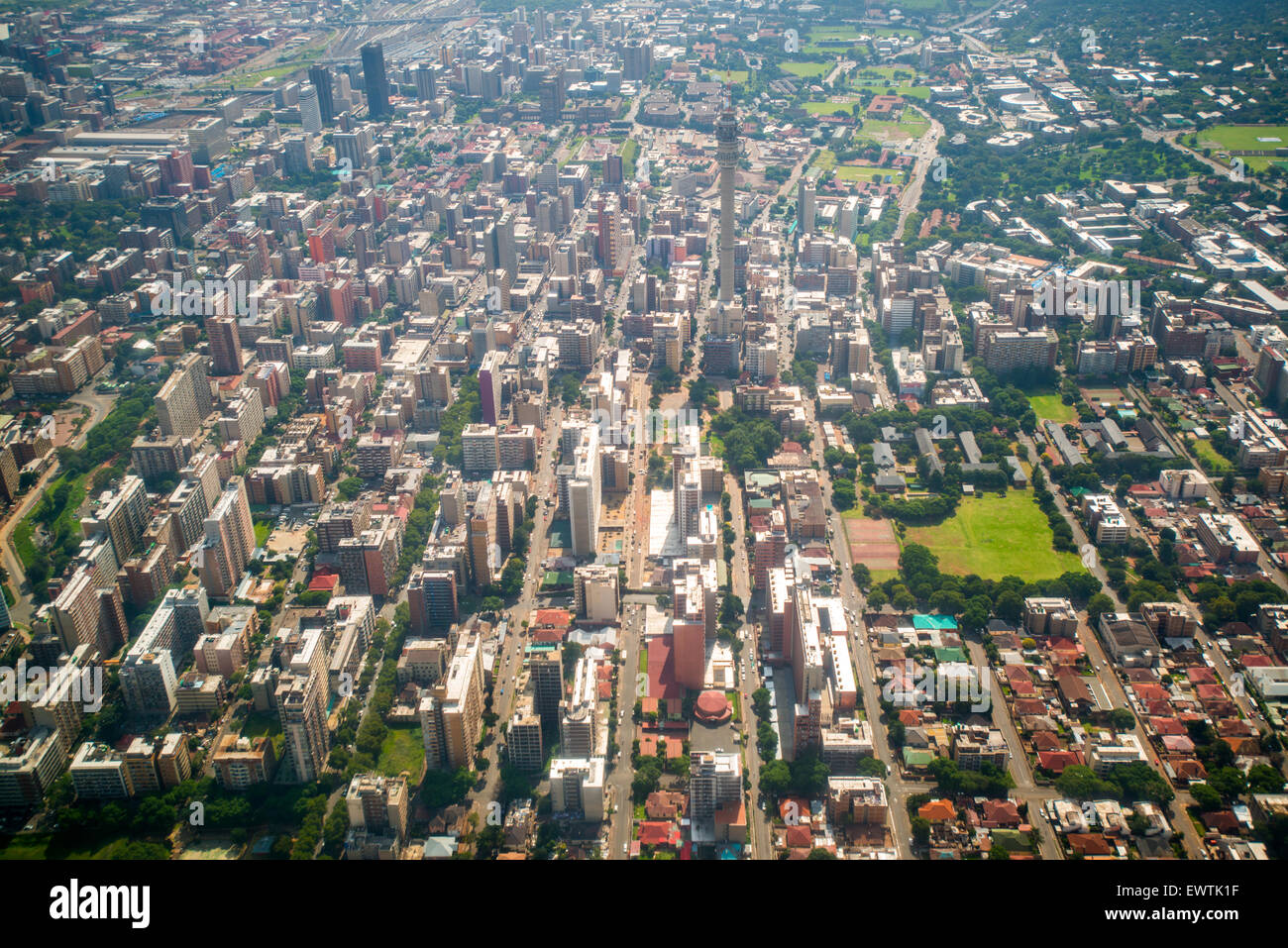 Sudáfrica- vista aérea de Johannesburgo. Foto de stock