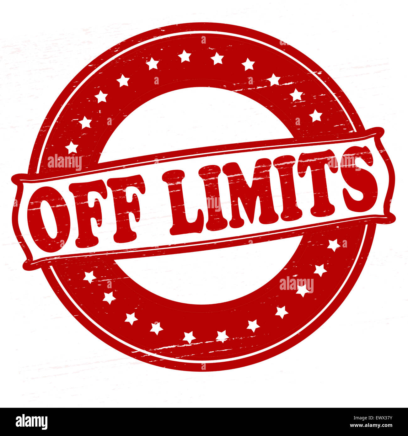 Sello con texto dentro, fuera de los límites de la ilustración