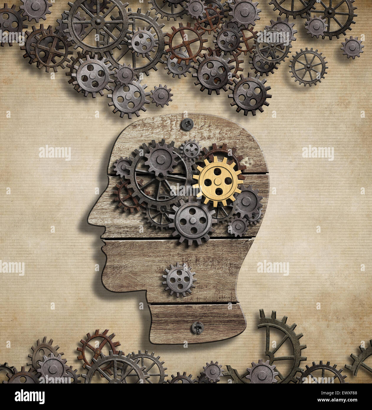El cerebro y la actividad mental idea concepto Foto de stock