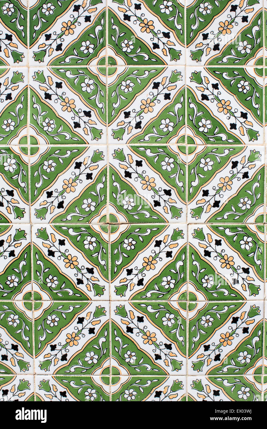 Cerca de los azulejos tradicionales, El Jem, Túnez Foto de stock