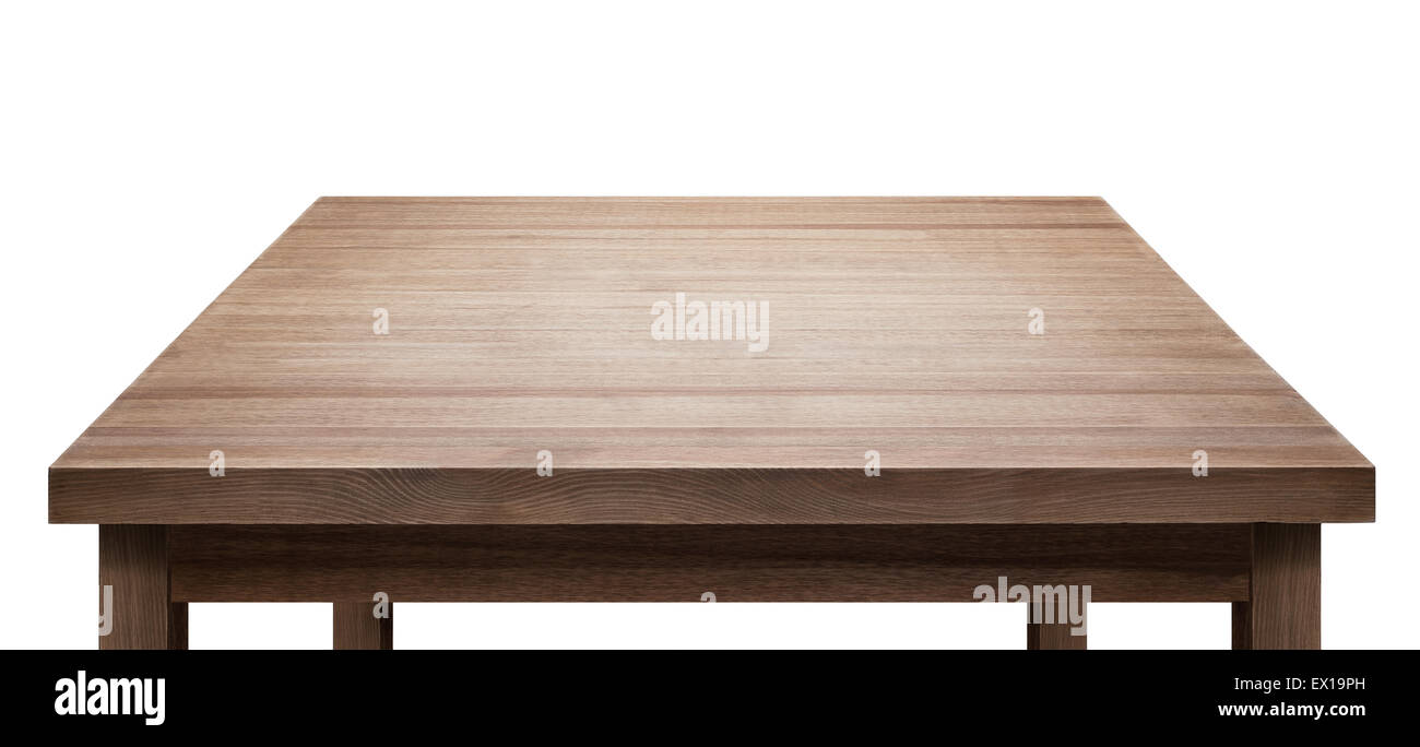 Mesa de madera aislado sobre fondo blanco. Foto de stock
