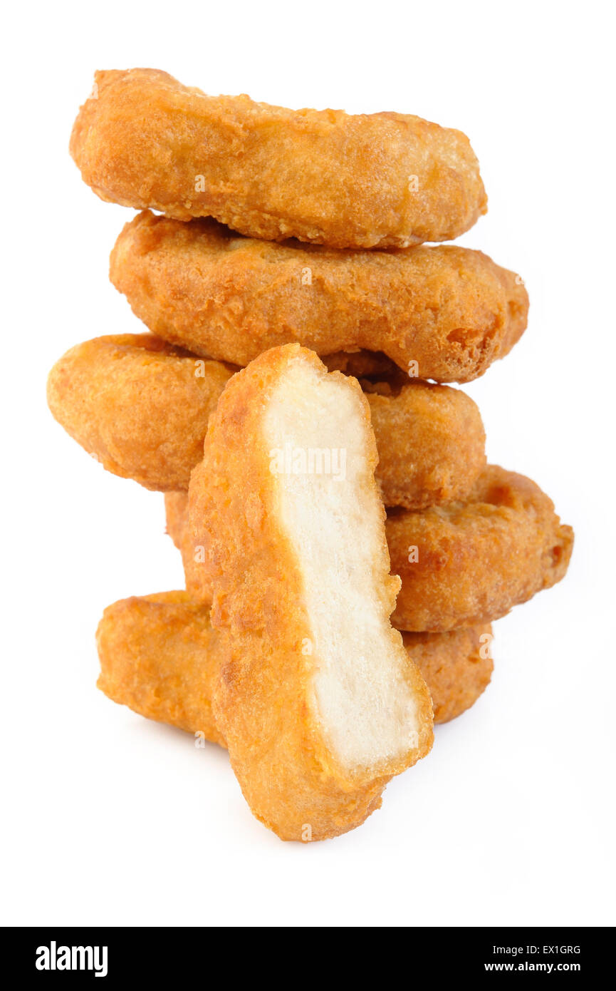 Nuggets de pollo frito Foto de stock
