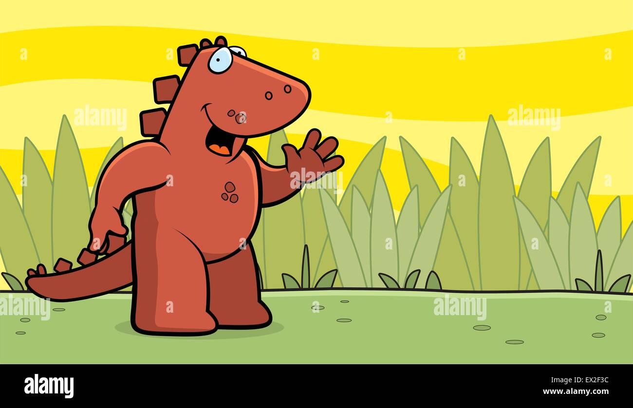 Happy cartoon dinosaur waving smiling fotografías e imágenes de alta  resolución - Alamy