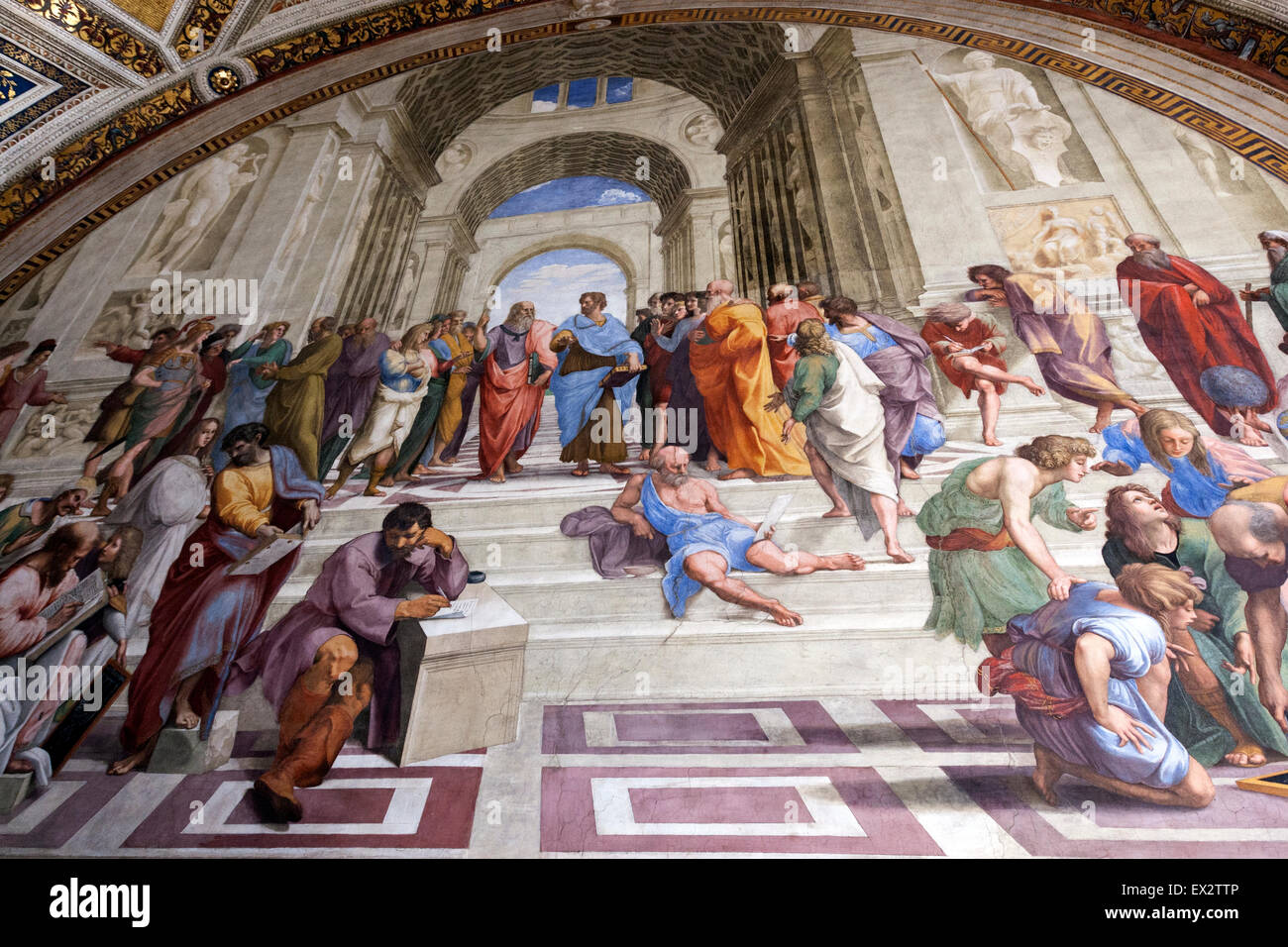 La escuela de Atenas, o de la Scuola di Atene, es uno de los más famosos frescos por el La escuela de Atenas, o de la Scuola di Atene, es uno de los más famosos frescos por el