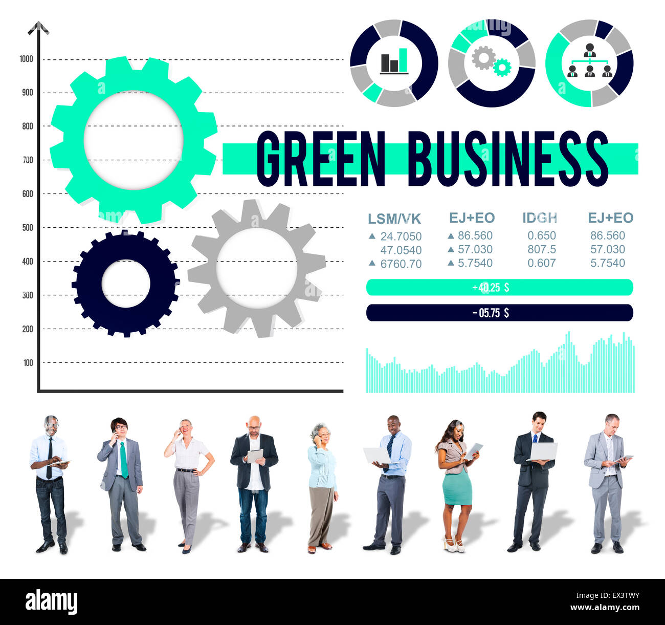 Green Business Environmental Conservation Finance Concepto Foto de stock