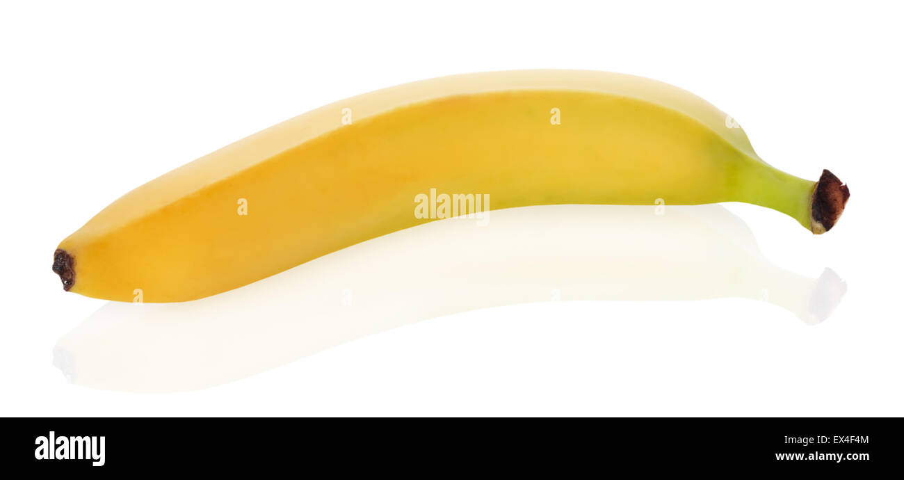 Plátano en el fondo blanco. Foto de stock