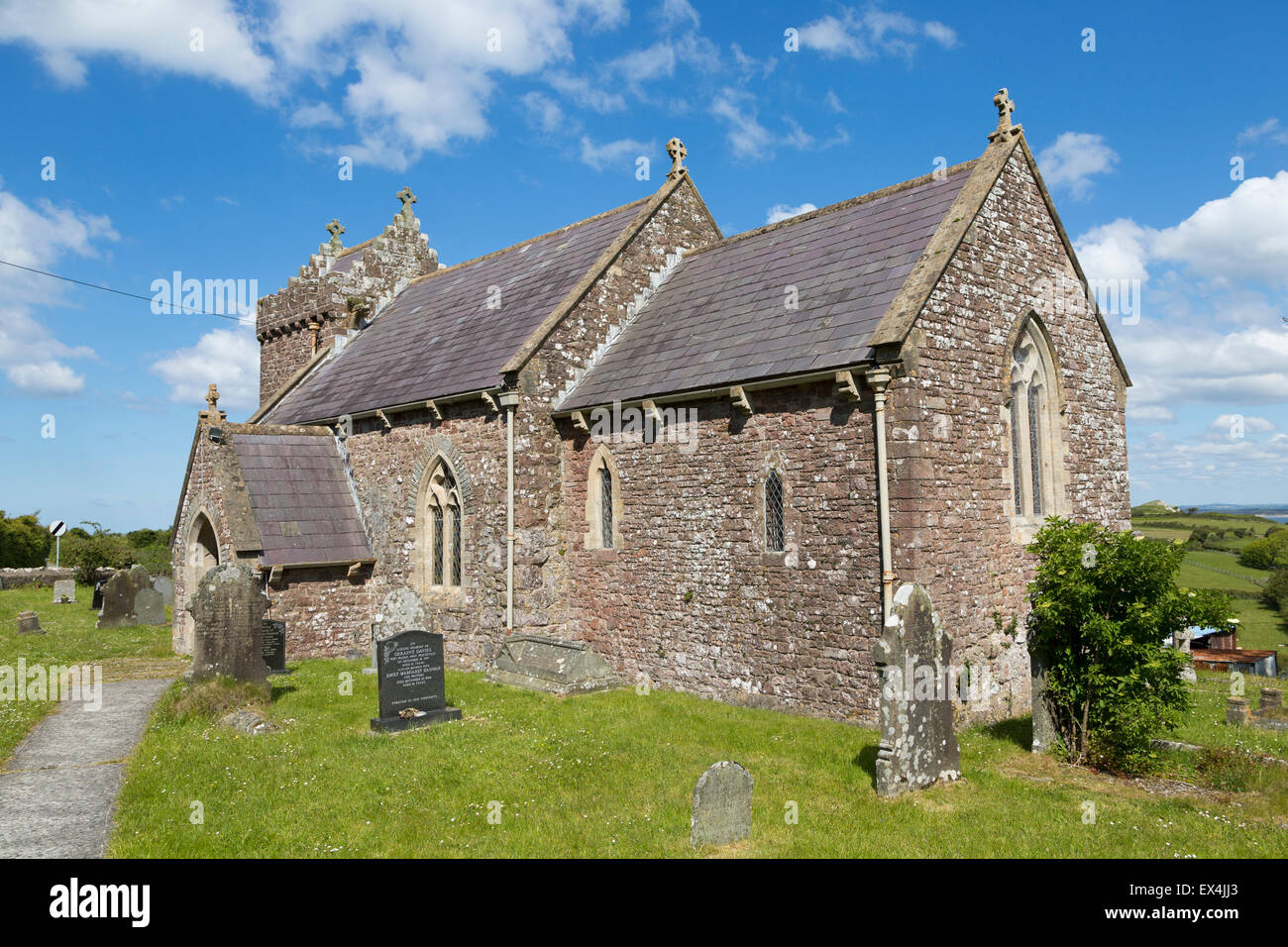 La iglesia de St Madoc, Llanmadoc Gower, Gales del Sur, Foto de stock