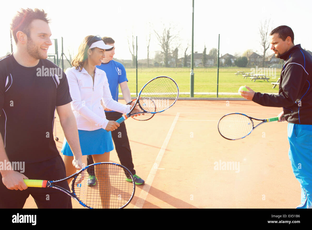 Clase de Instructor de tenis Foto de stock