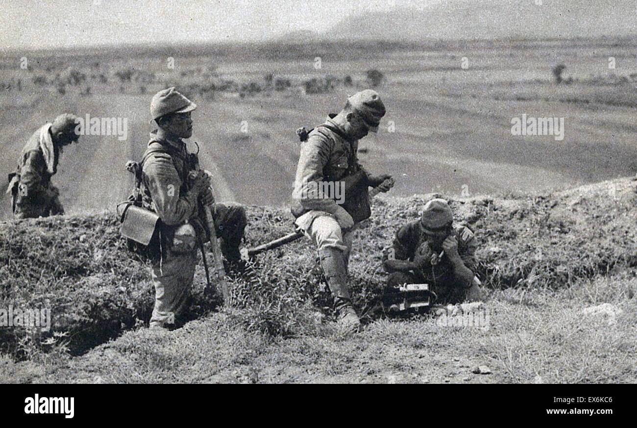 Unidad de señales del ejército japonés en China, 1937 Foto de stock