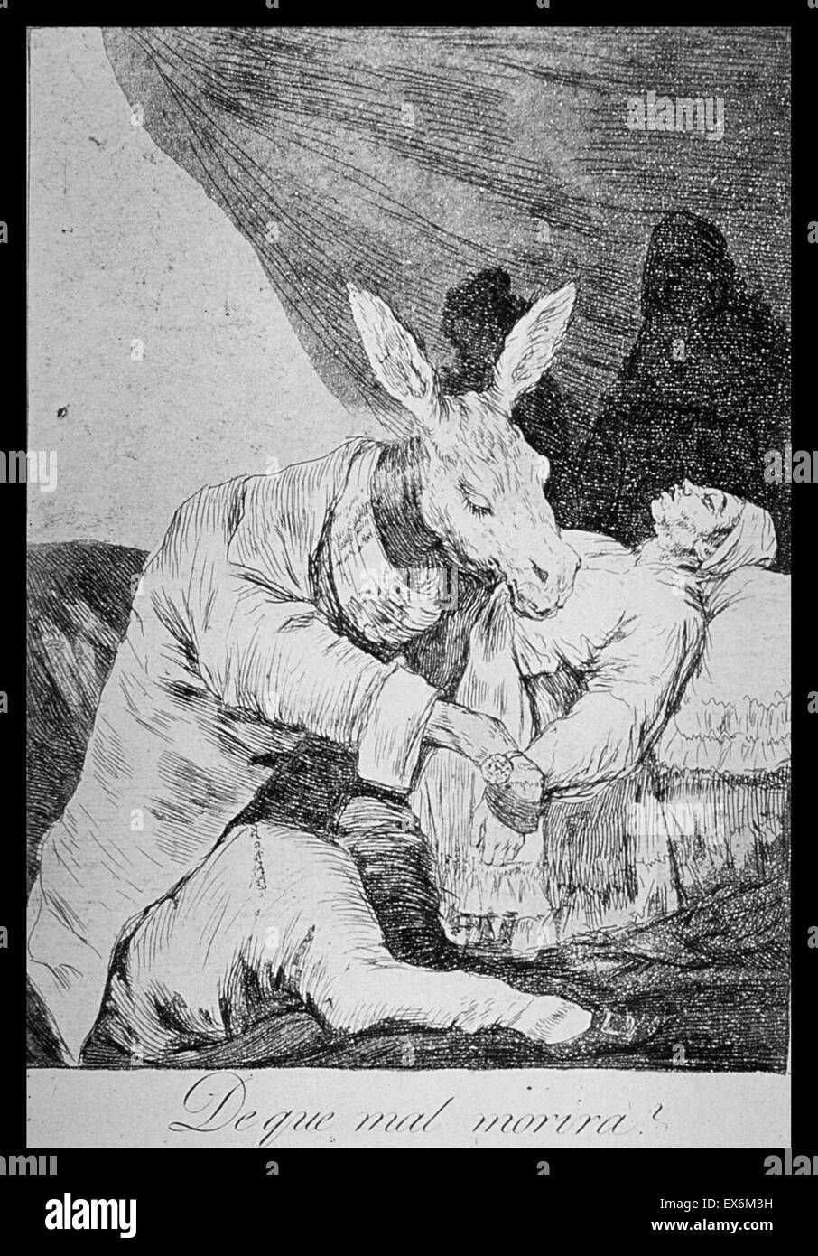Imprimir por Francisco de Goya (1746-1828), pintor y grabador romántico español considerado como el último de los antiguos maestros y el primero de los modernos. Fecha 1780 Foto de stock