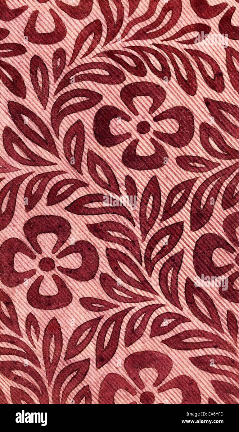 Diseño Textil con motivo floral. Desde la serie 'Artes textiles'. Foto de stock