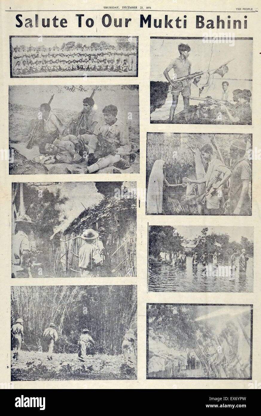 El Mufti Bahinii Bangladesh combatientes de la resistencia, compuesto de soldados regulares y civiles durante la Guerra de Independencia (Guerra India-Pakistán) de 1971. Foto de stock