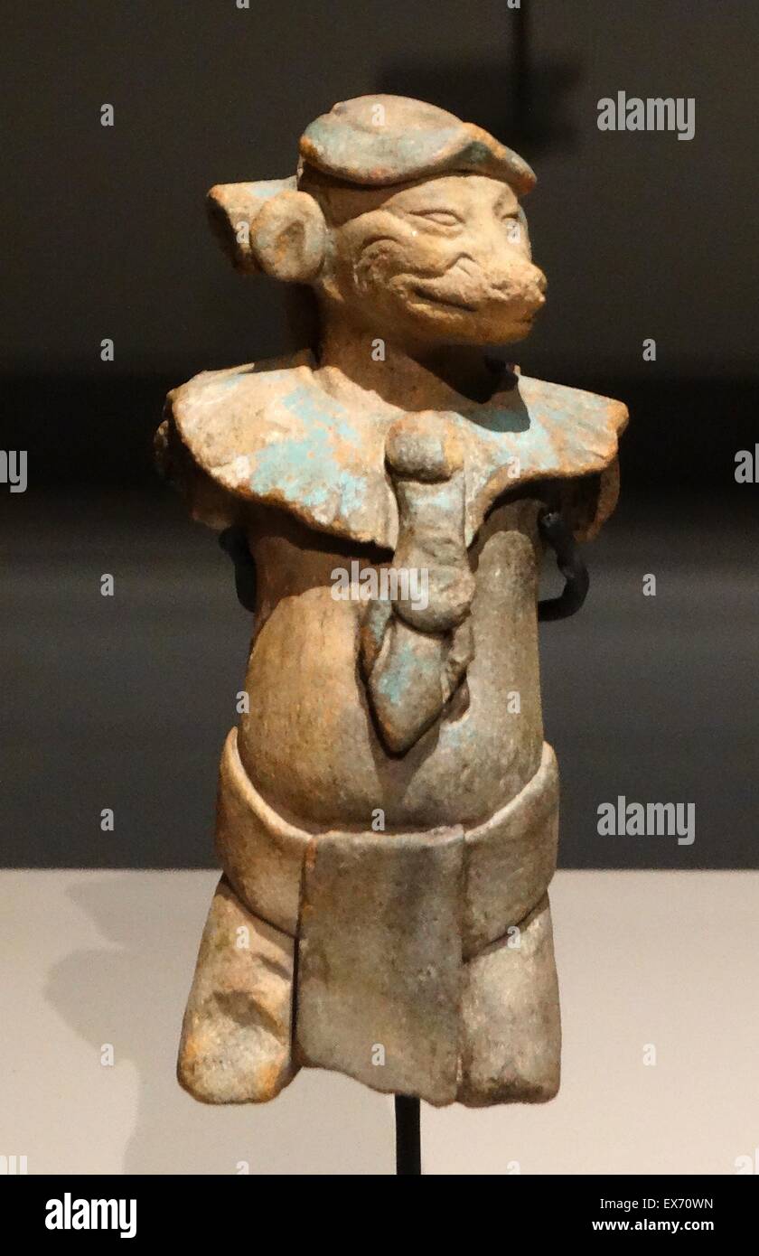 Zoomorfos o antropomorfos figurilla maya. Desde Palenque, México 600-900 d.C. Foto de stock