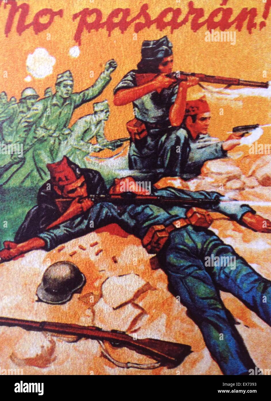No pasarán cartel republicano, durante la Guerra Civil Española Foto de stock