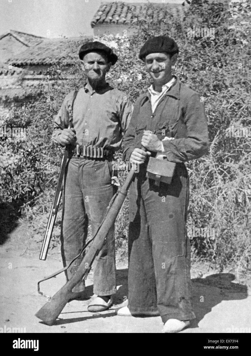 El padre y el hijo lucha por el bando republicano durante la Guerra Civil Española Fotografía de ...