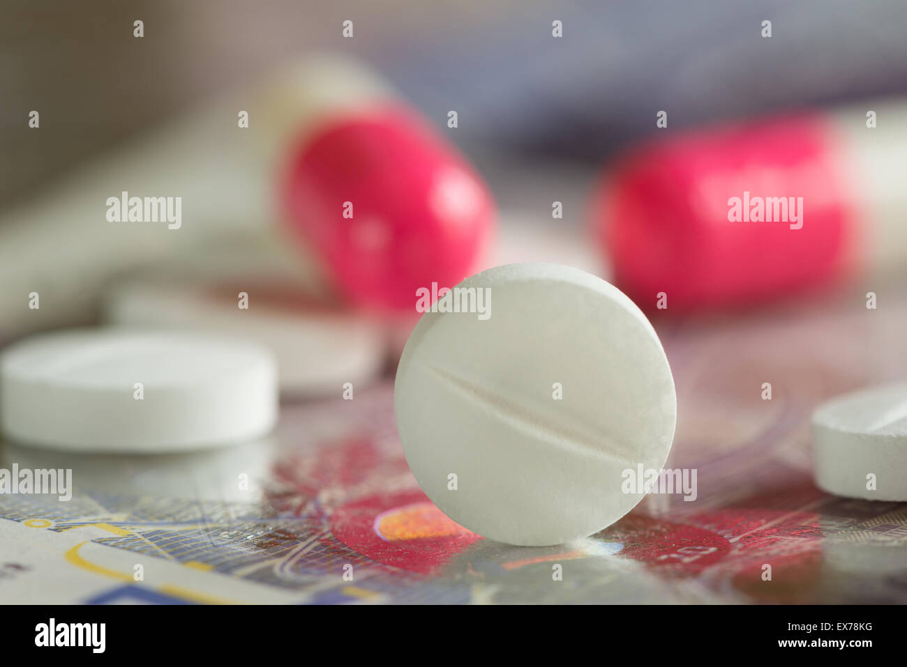 Mezcla De Píldoras Aspirina Ibuprofeno Analgésicos Sin Receta Sin Receta Antidepresivos