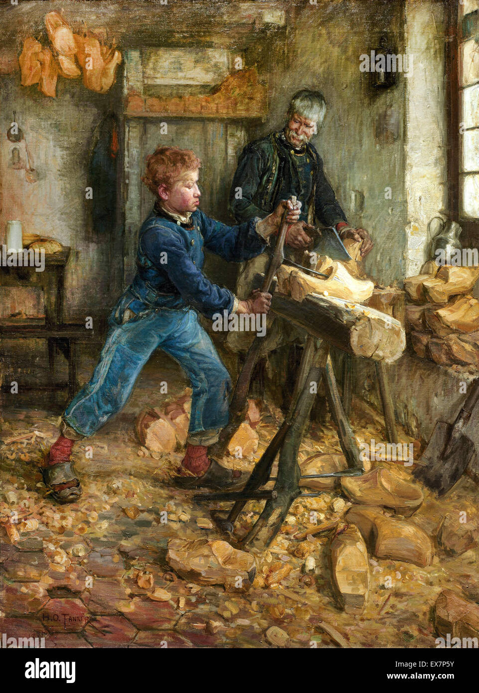 Henry Ossawa Tanner, el joven Sabot Maker 1895 Óleo sobre lienzo. Museo de Arte Nelson-Atkins, Kansas City, Estados Unidos. Foto de stock