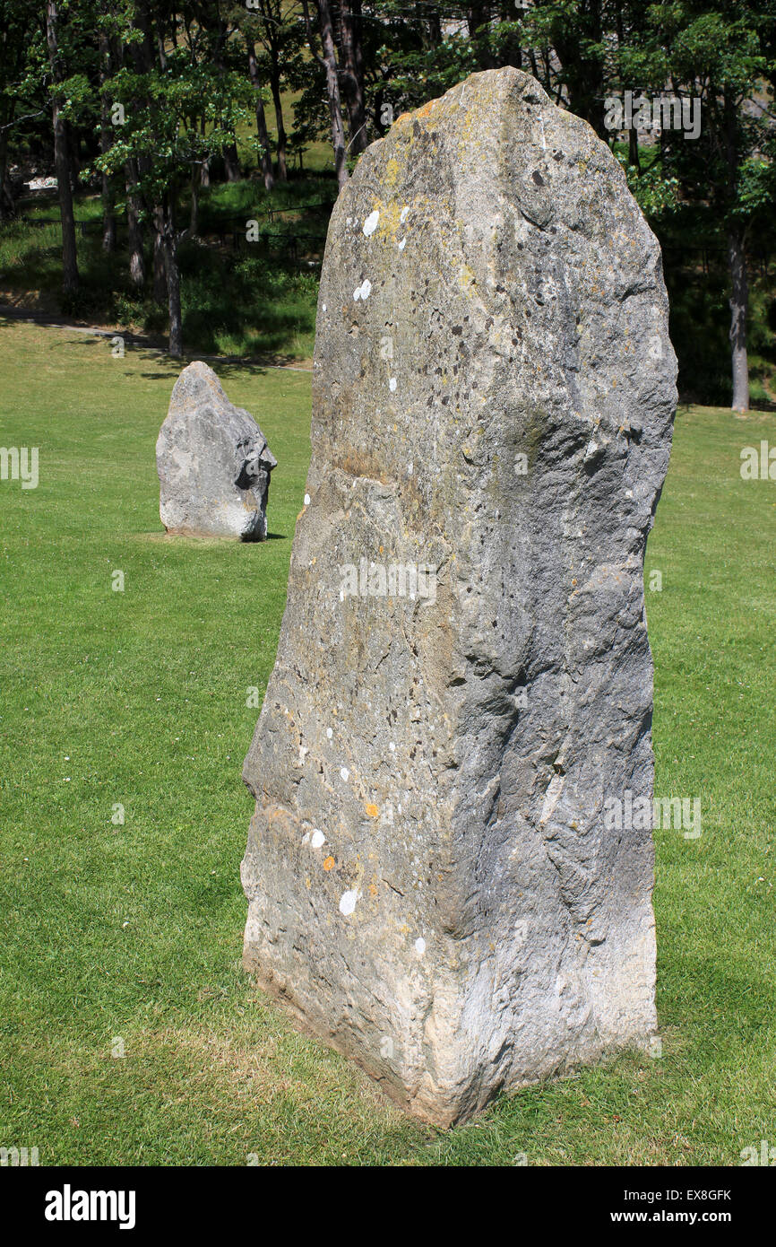Standing Stones, Llandudno, Gales Foto de stock