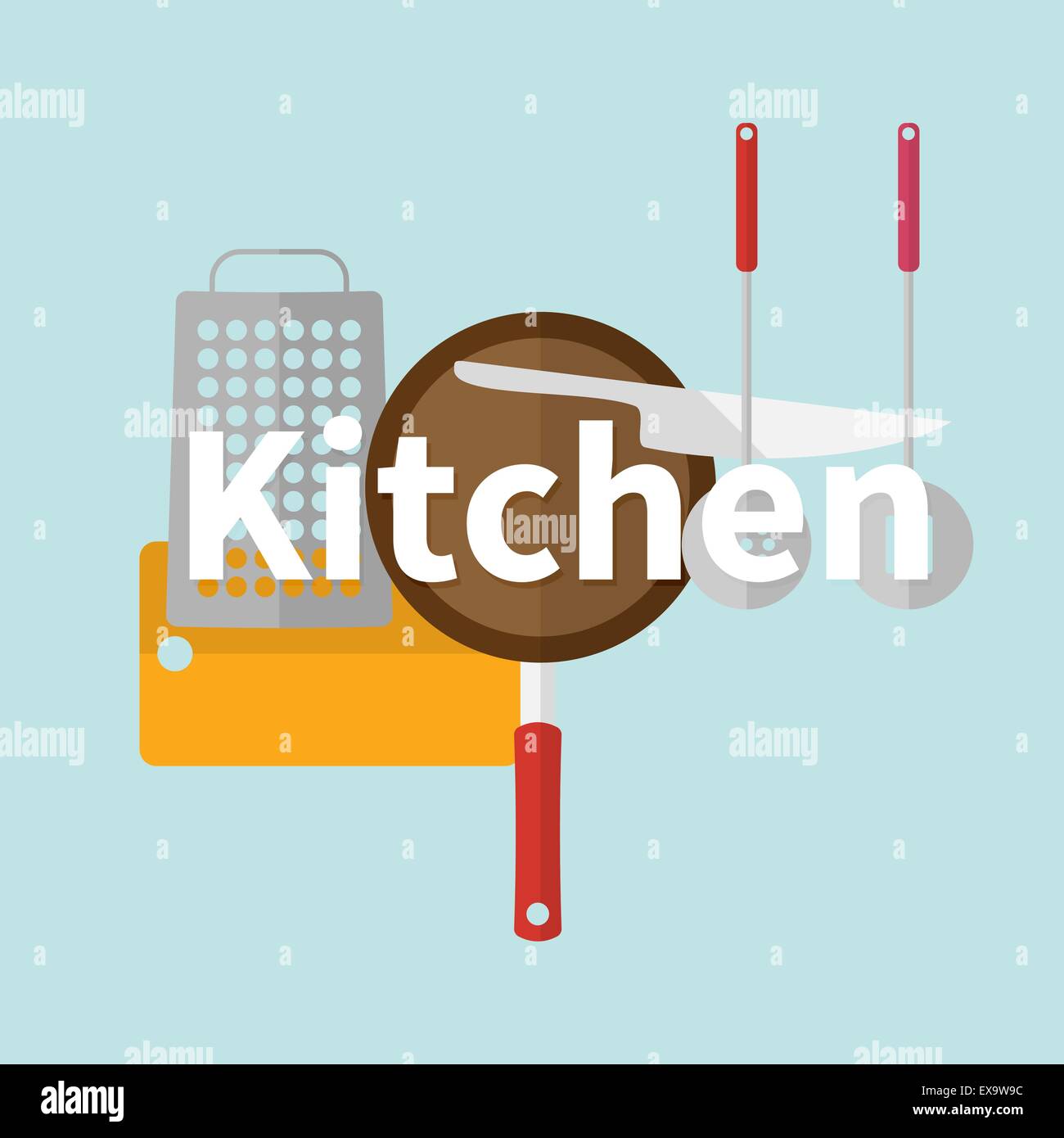 Utensilios de cocina. Diseño plano Ilustración del Vector, Imagen ... Utensilios de cocina. Diseño plano Ilustración del Vector, Imagen ...