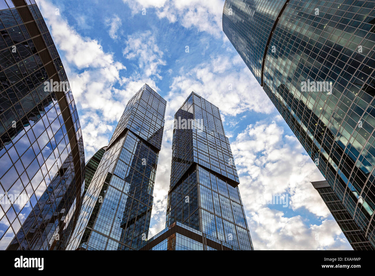 Los rascacielos de la moderna Moscow-City y financiar el desarrollo de negocios internacionales, Moscú, Rusia, Europa Foto de stock