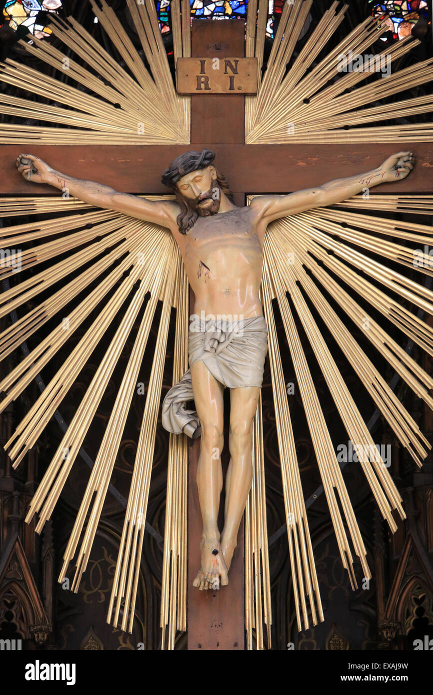 Jesús en la cruz, Maria am Gestade iglesia (María en la costa), Viena, Austria, Europa Fotografía de stock - Alamy Jesús en la cruz, Maria am Gestade iglesia (María en la costa), Viena, Austria, Europa Fotografía de stock - Alamy