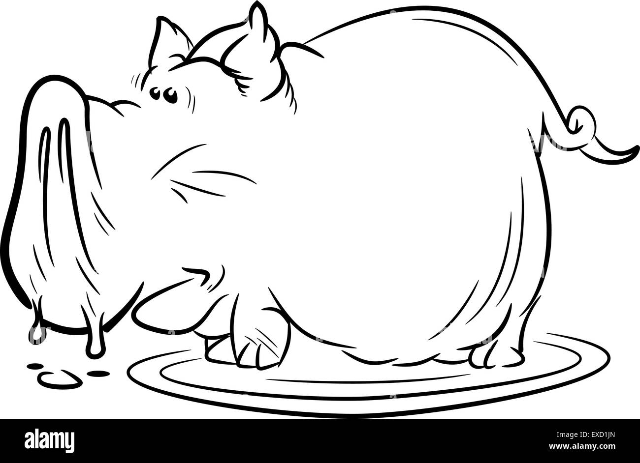 Cerdo en el agua Ilustración del Vector