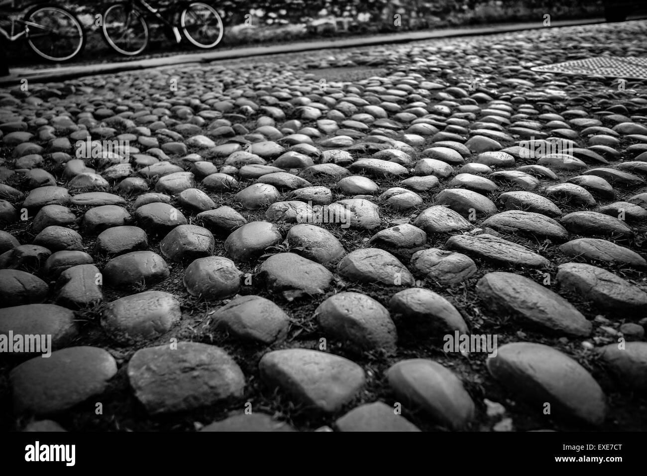 Adoquines Merton Street Oxford, Inglaterra Foto de stock