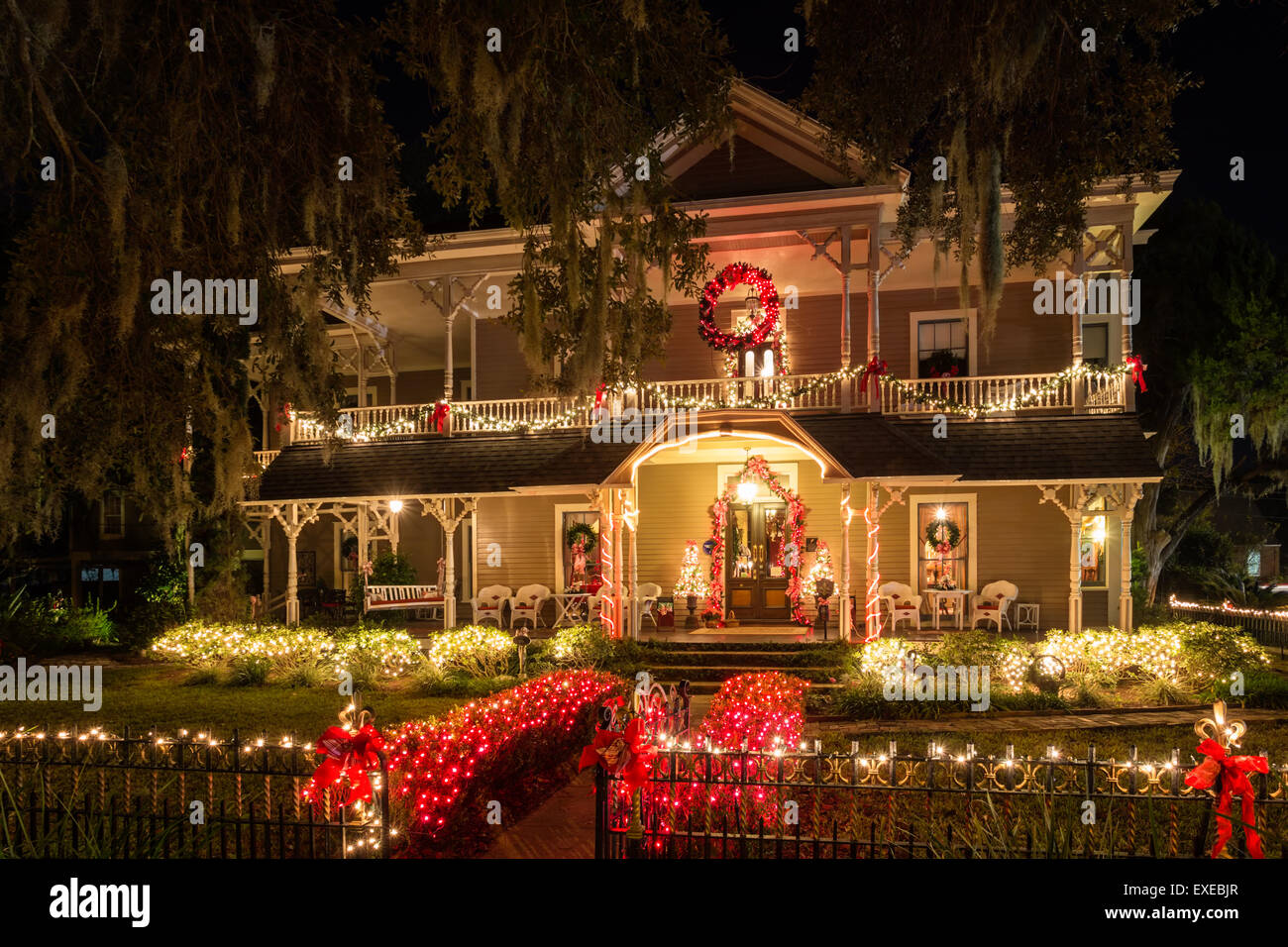 Navidad en el Williams House Bed and Breakfast, Amelia Island, Florida Foto de stock