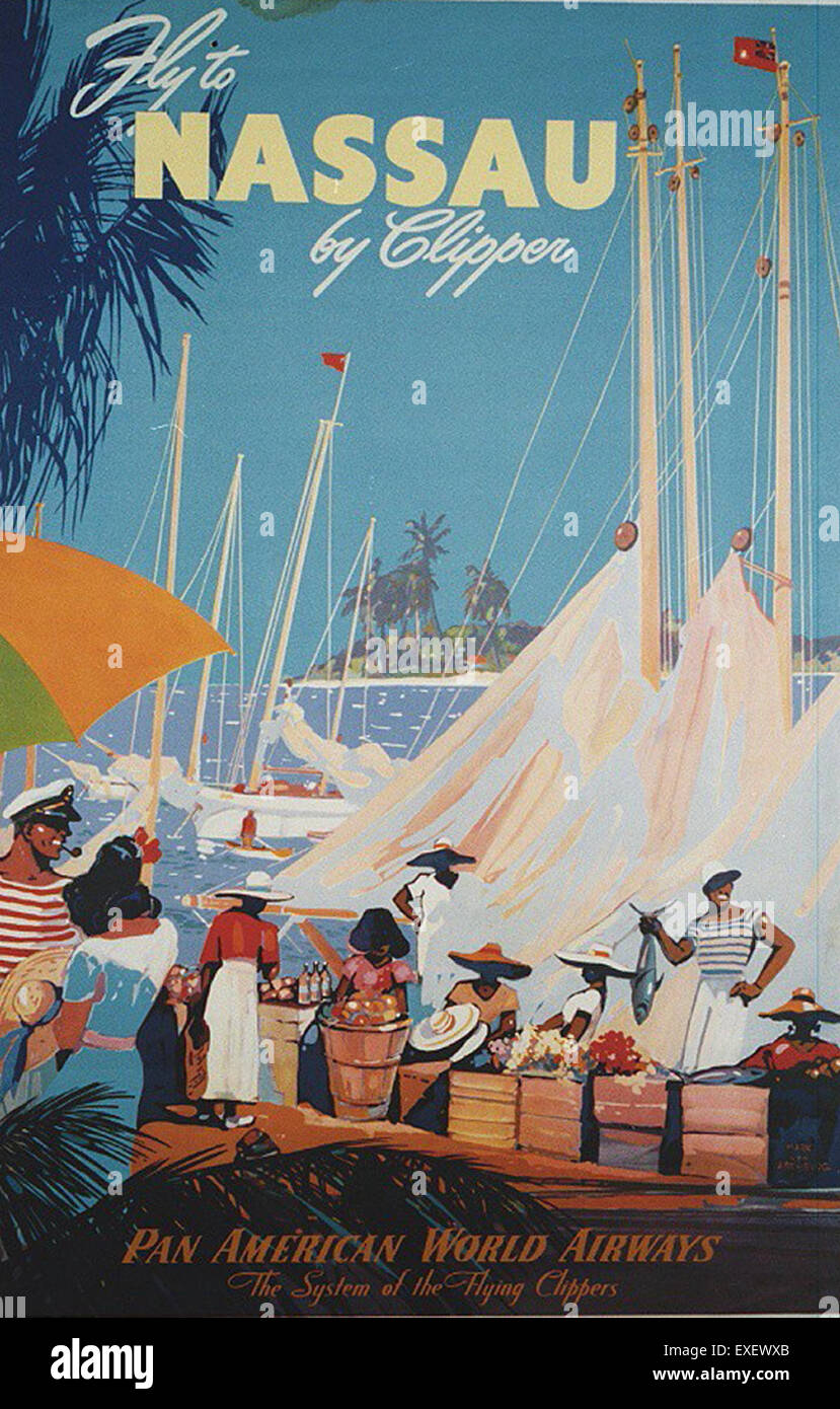 Nassau por PanAm Clipper Poster Foto de stock