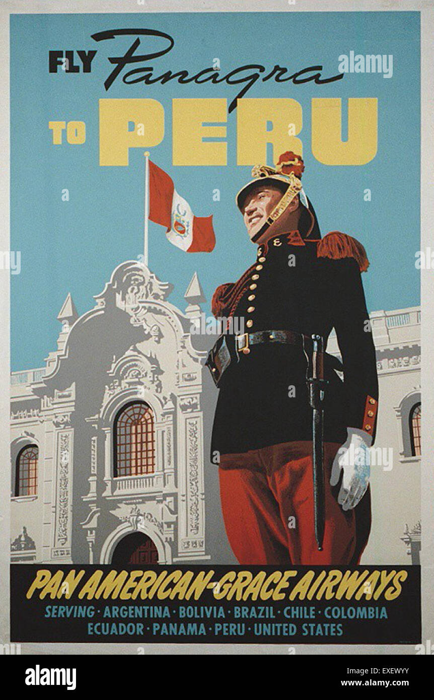 Perú Panagra Poster Foto de stock