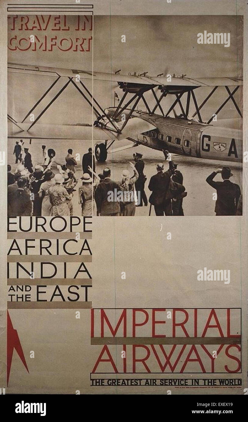 Imperial Airways Poster Foto de stock