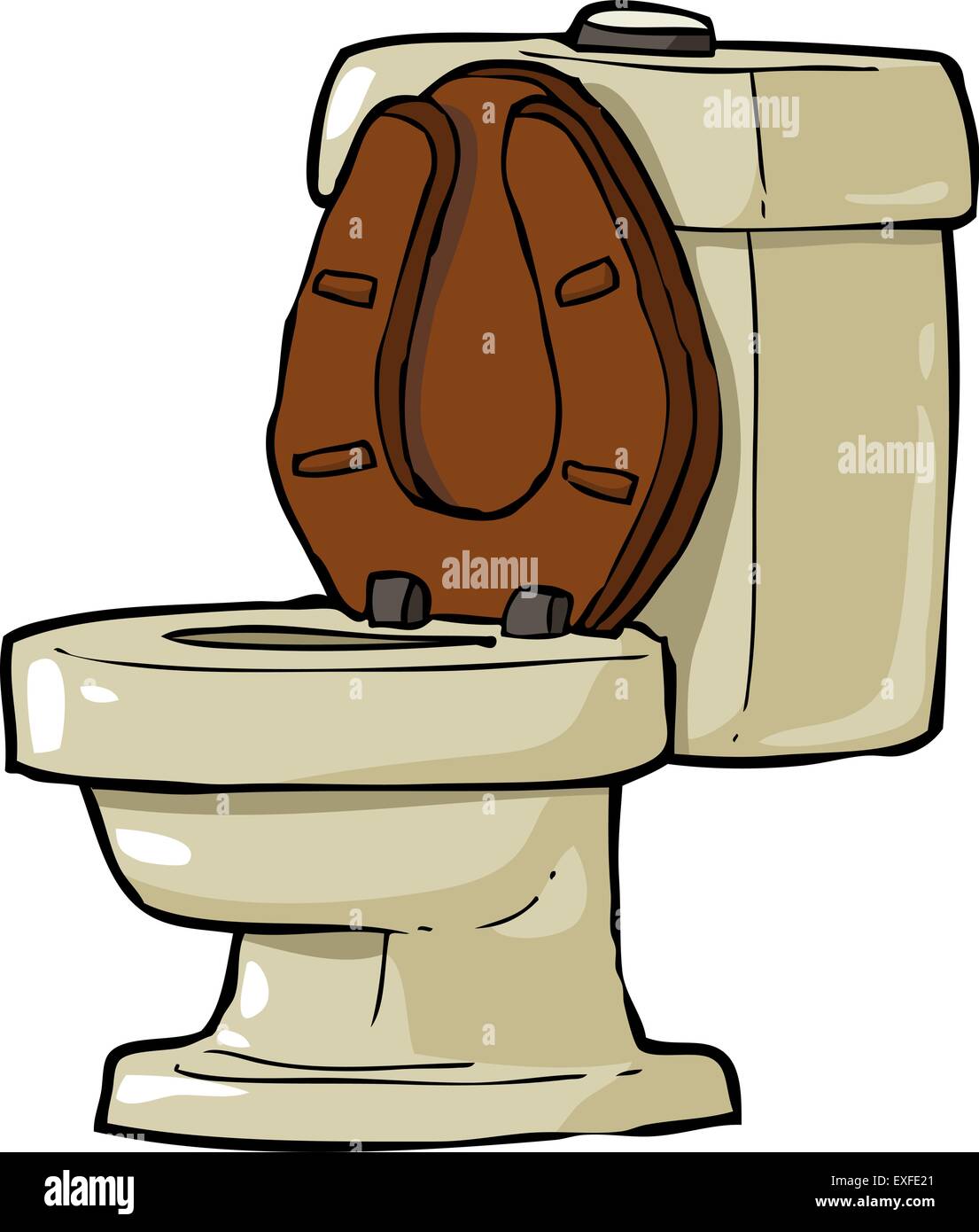 La taza del váter en un fondo blanco ilustración vectorial Imagen