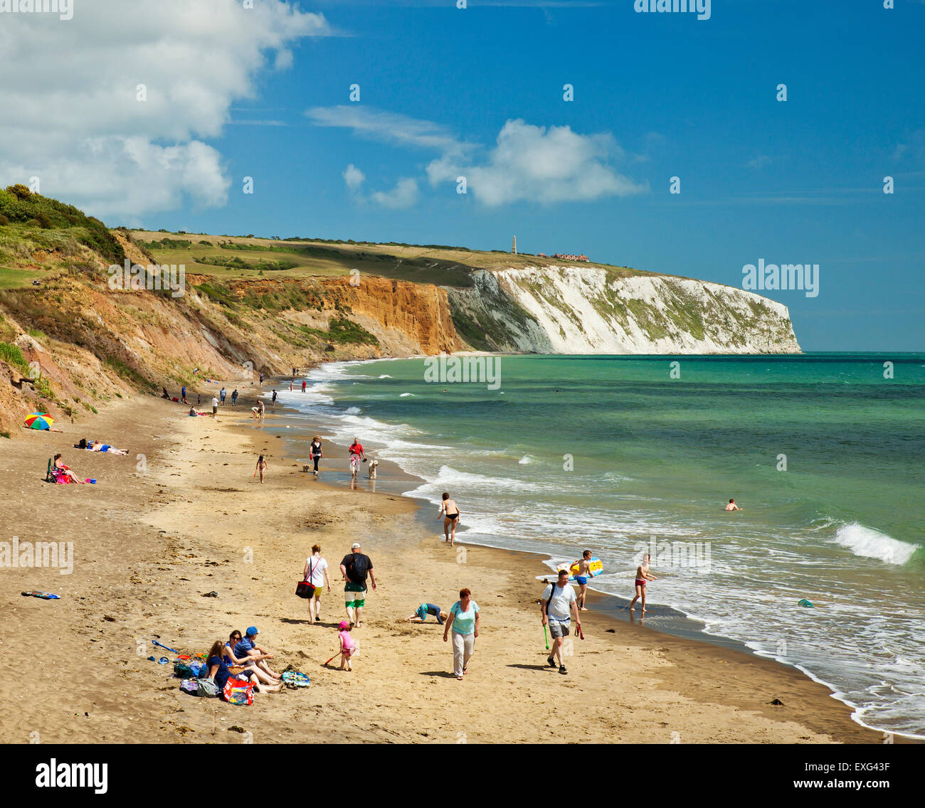 Playa Yaverland, Culver hacia abajo, la Isla de Wight. Foto de stock