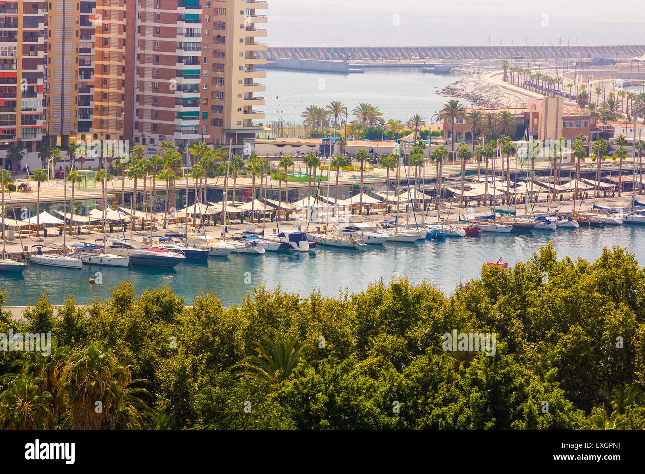 Puerto deportivo de la ciudad de Málaga, España Foto de stock