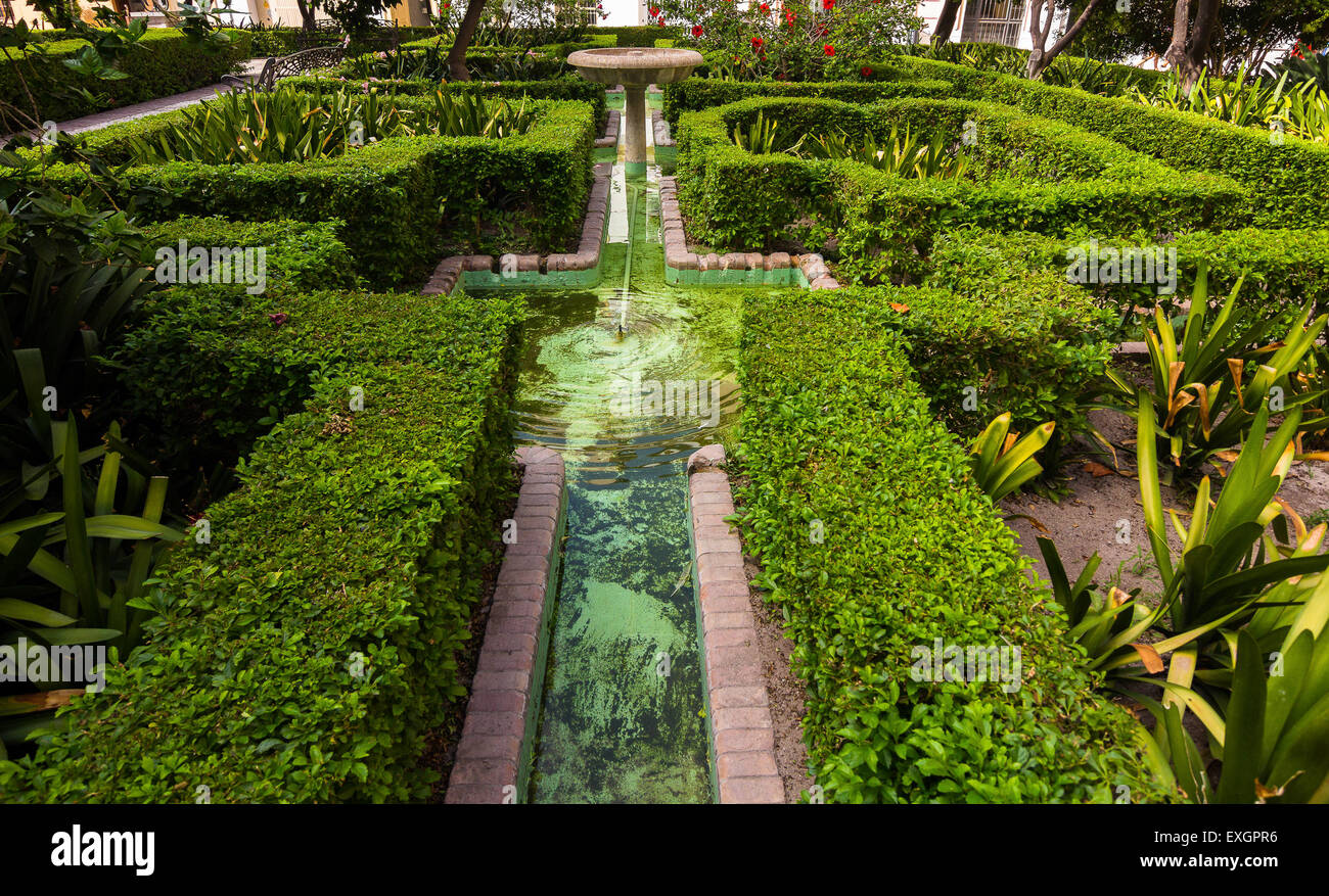 Los jardines de la Catedral de Málaga, España Foto de stock