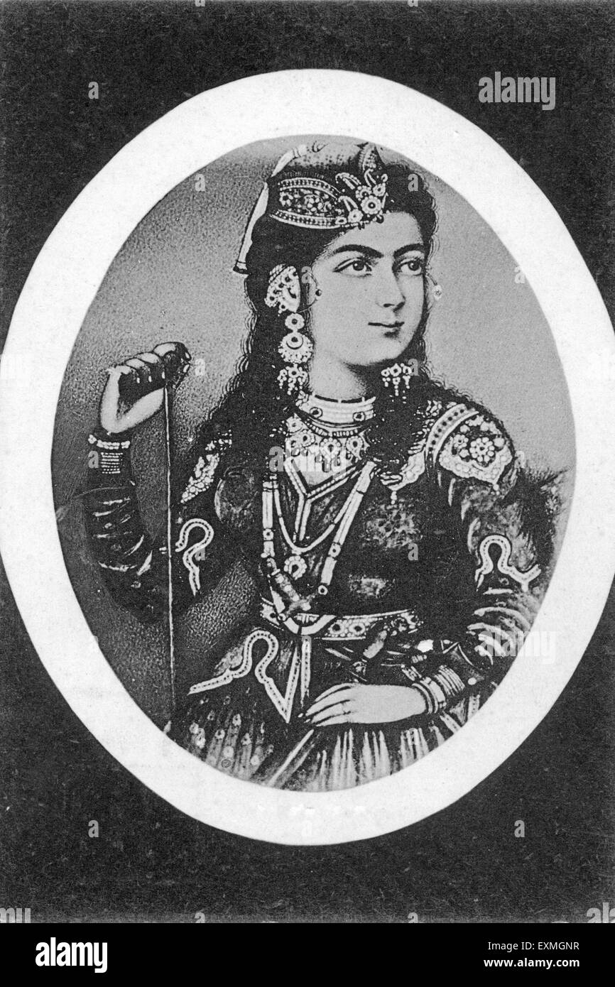 Qudsia Begum, fallecido en 1765, esposa del emperador mogol Muhammad Shah, madre del emperador Ahmad Shah Bahadur, antiguo cuadro vintage de 1900s, India, Asia, 1700s Foto de stock