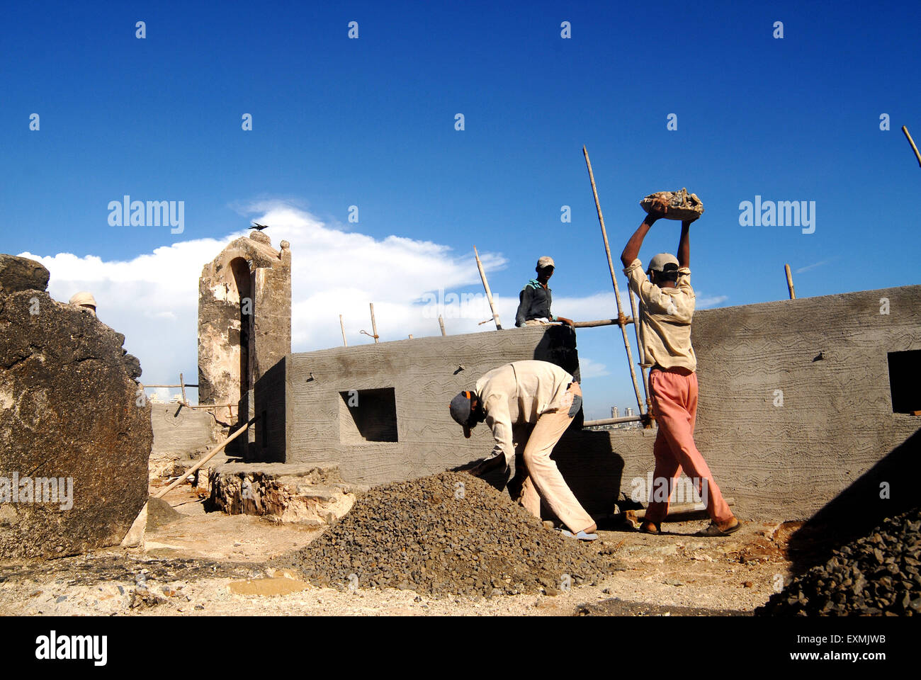 Worli Fort reparando la restauración, Worli, Bombay, Mumbai, Maharashtra, India, Asia Foto de stock