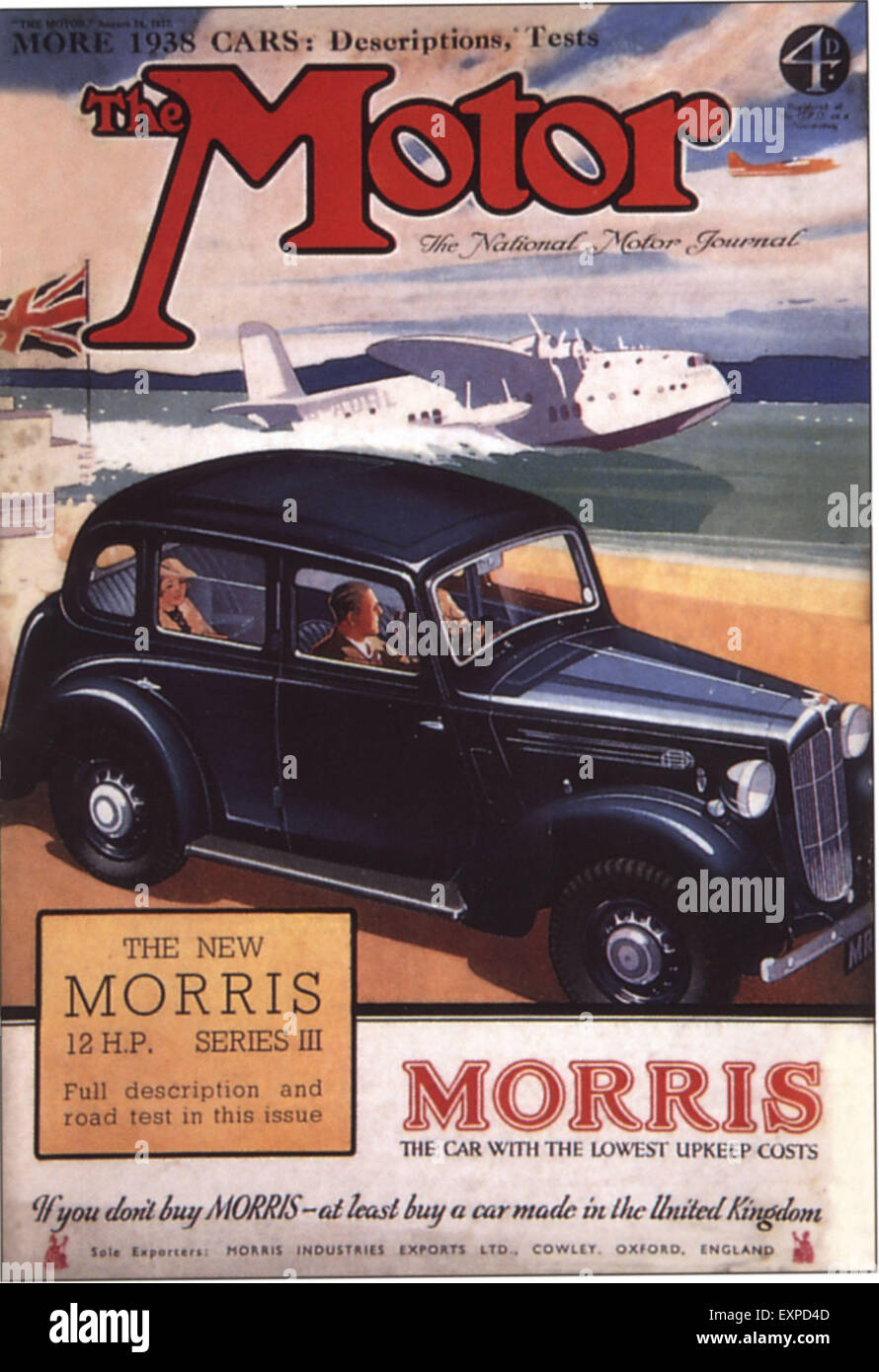 1930 UK el motor la portada de la revista Foto de stock