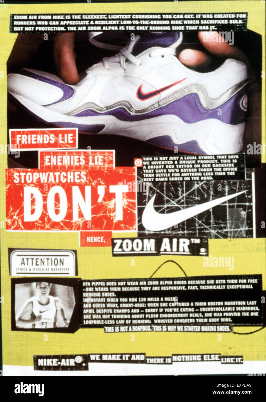 1990 Nike Anuncio Revista Británica Fotografía de stock - Alamy