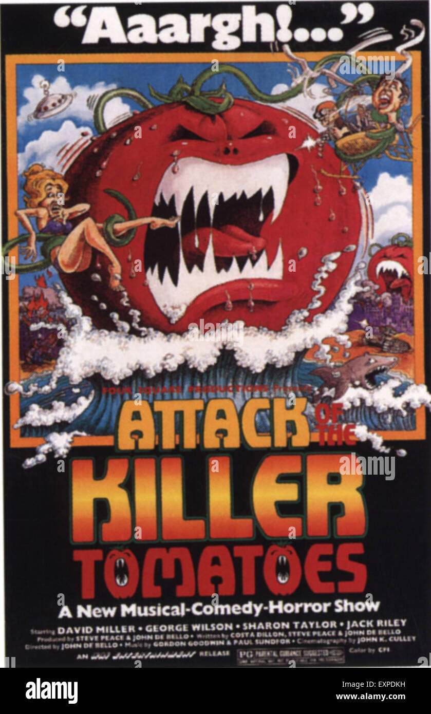 1970 EE.UU. El ataque de los tomates Killer póster de película Foto de stock