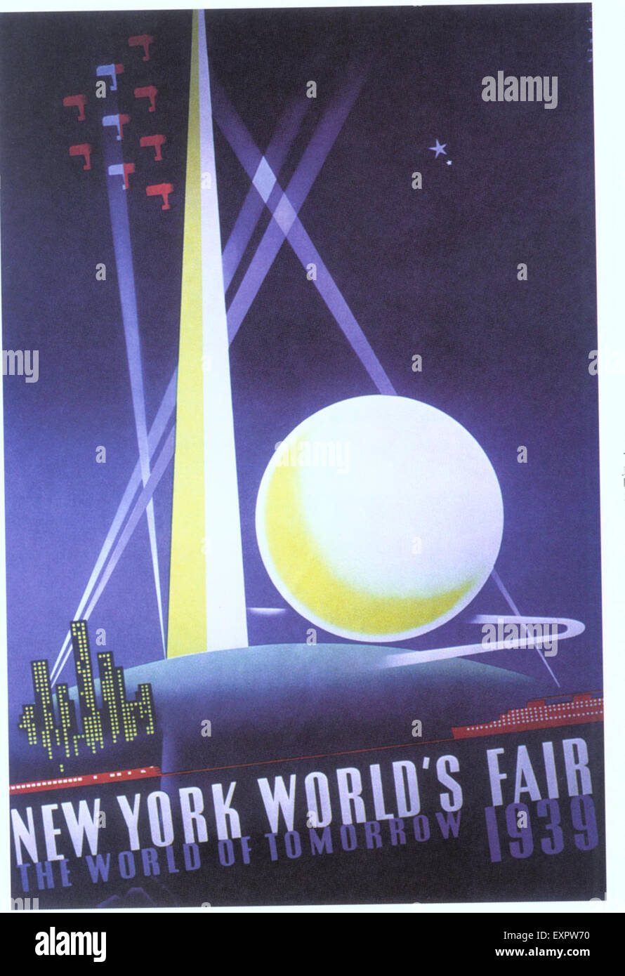 1930 EE.UU. la Feria Mundial de Nueva York Poster Foto de stock