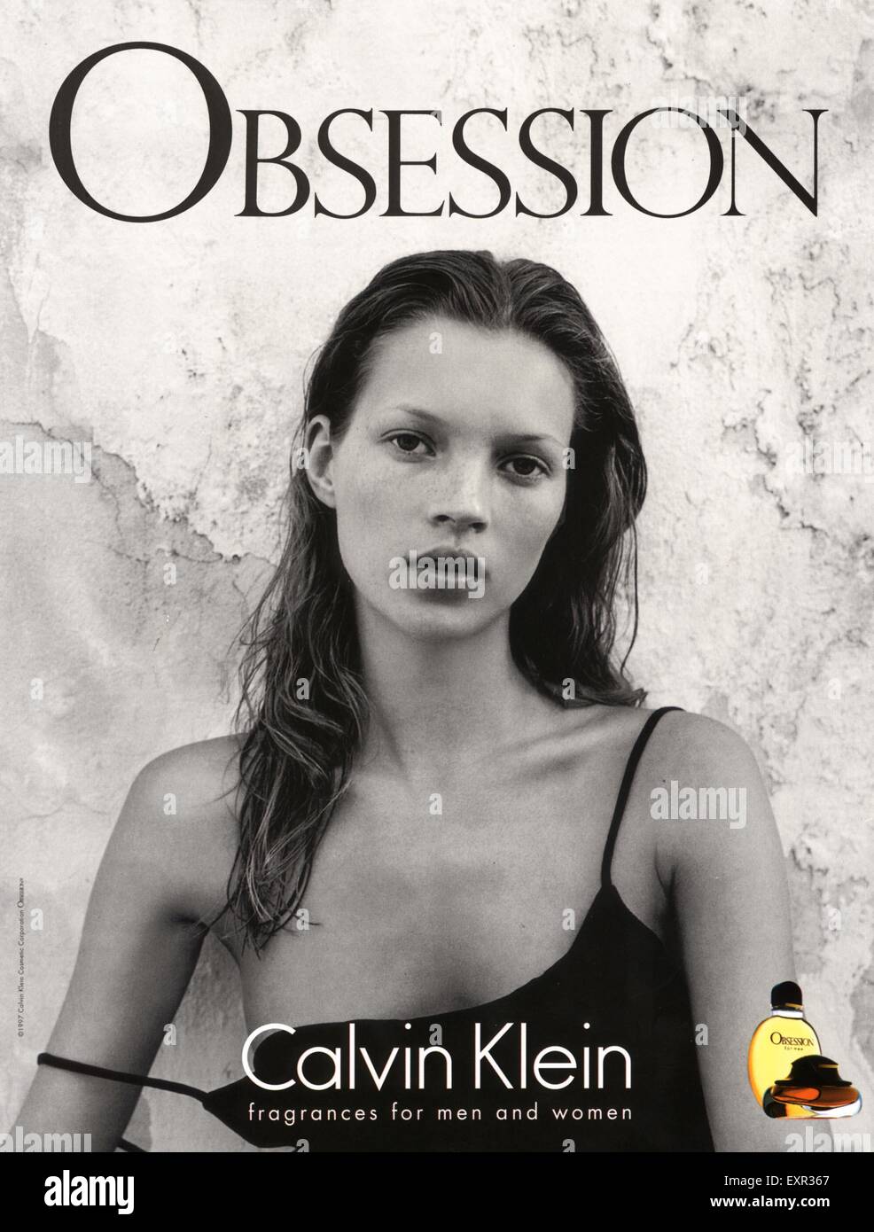 1990s UK Calvin Klein Obsession Magazine anuncio Fotografía de stock - Alamy