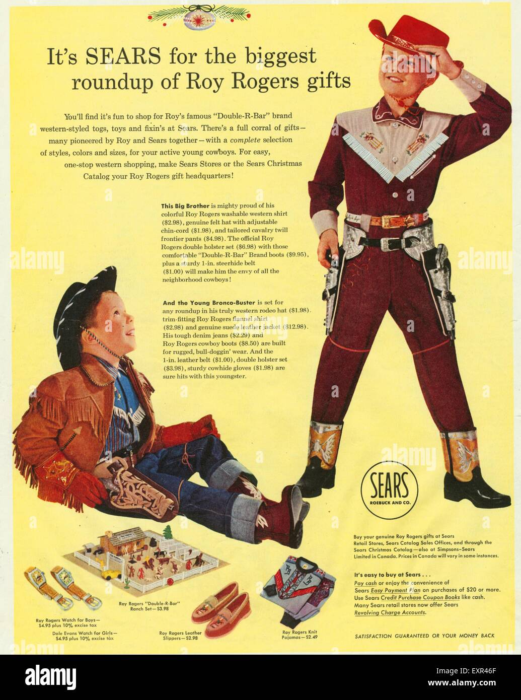 1950 EE.UU. Anuncio revista vestidos vaqueros Fotografía de stock - Alamy