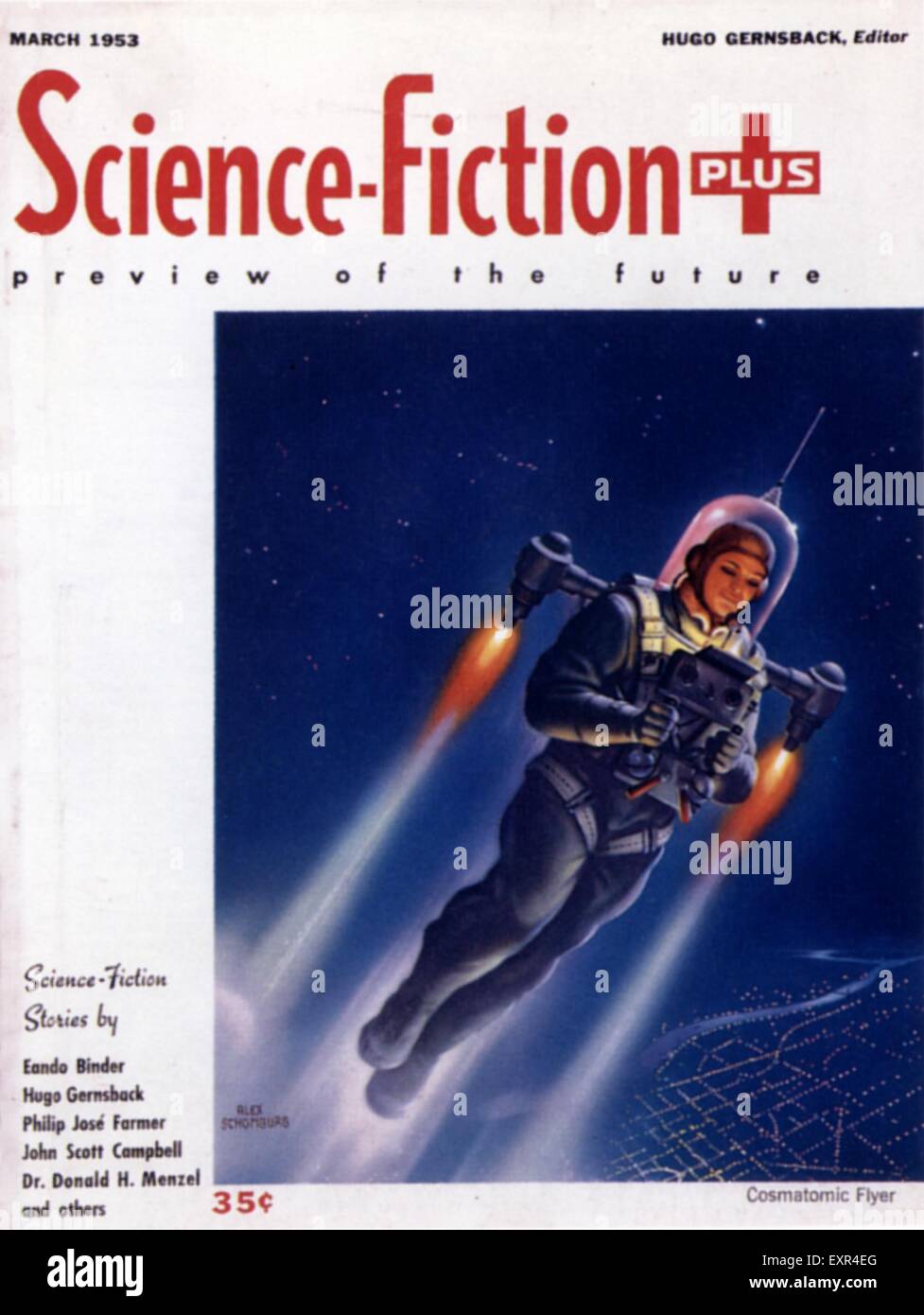 1950 EE.UU. Además de la portada de la revista de ciencia ficción Foto de stock