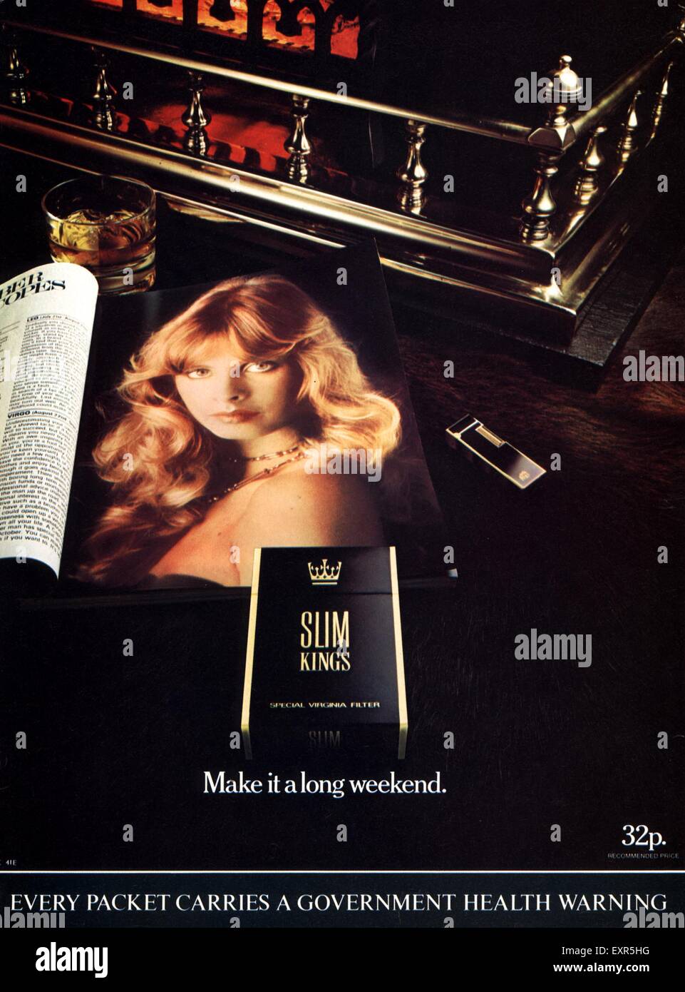 1980 UK Slim Reyes Magazine anuncio Foto de stock