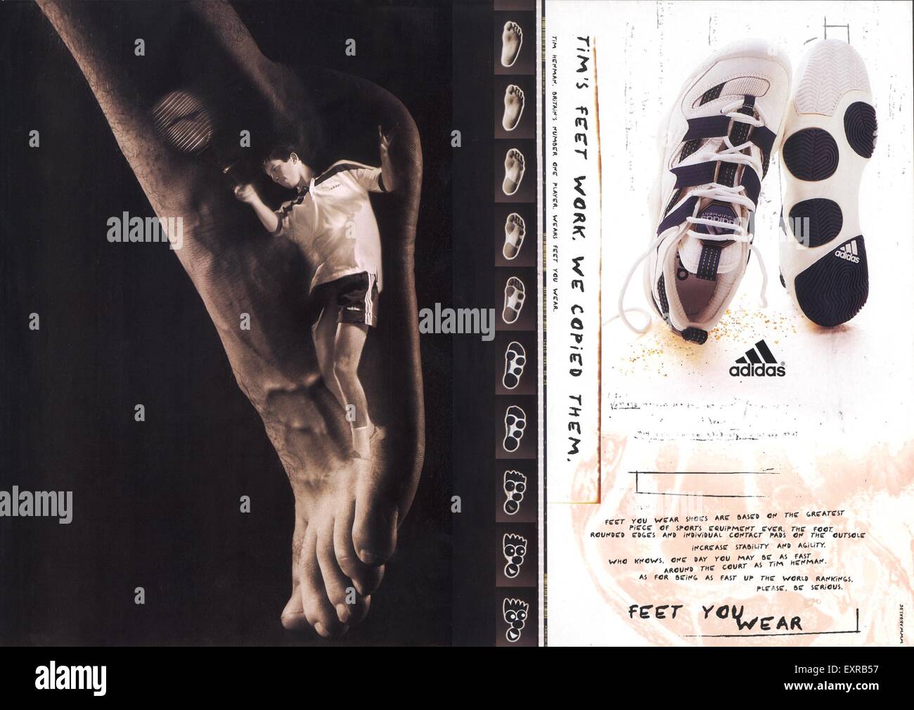 1990 Adidas UK Magazine anuncio Fotografía de stock - Alamy